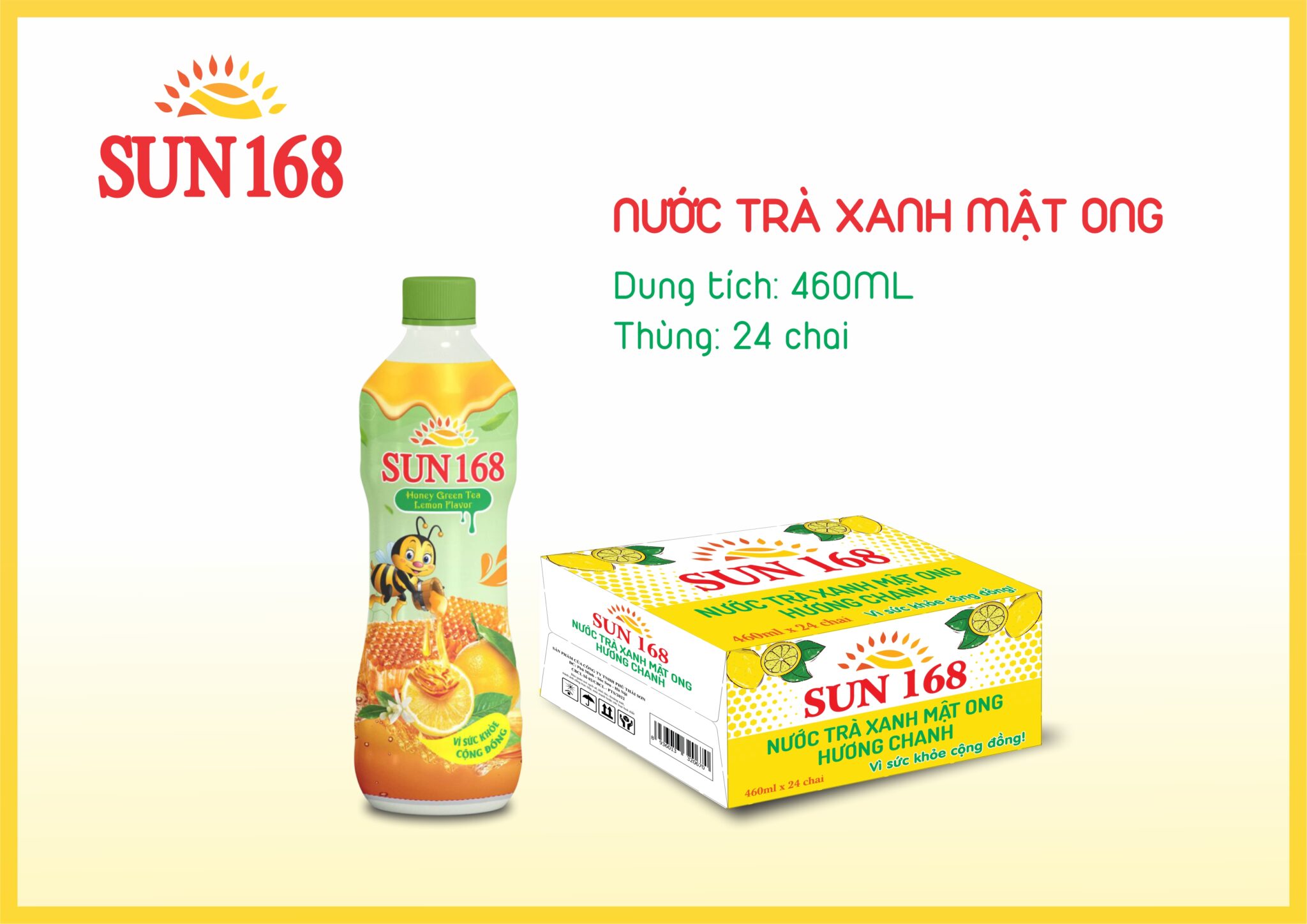 chai trà xanh mật ong 460ml